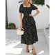 thumbnail image 2 of Vestido casual BTFBM para mujer con cuello cuadrado y manga abullonada, 2 of 9