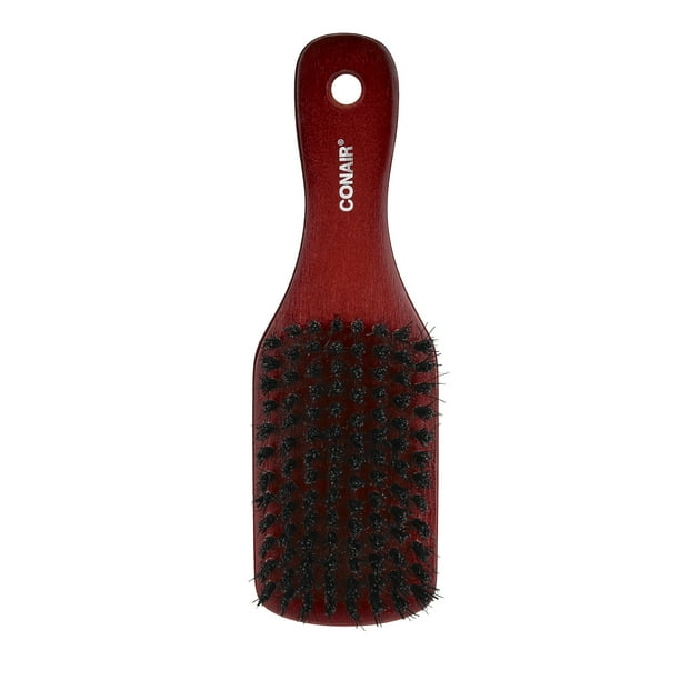 Conair Naturals Ultimate Shine Boar Bristle Wooden Club Hairbrush, 1ct