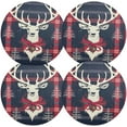 thumbnail image 2 of Dreamtimes Christmas Deer Placemats Set of 6 Non-Slip Heat Resistant Dining Table Place Mats Washable Kitchen PVC Weave Table Mats, 2 of 6