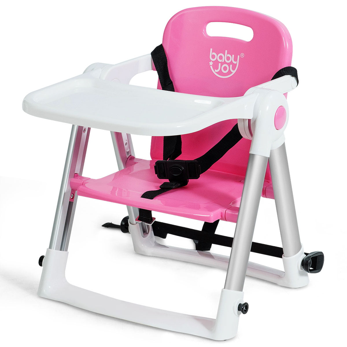 Pink Baby Infant Toddler High Chair Feeding Booster Seat Table Folding Portable 
