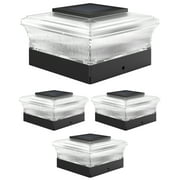 Davinci Cubed Solar Post Cap Lights - Bright LEDs, Cordless, 4x4 5x5 6x6 Deck or Fence Posts