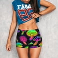 thumbnail image 3 of Balery Bright Mushrooms Pantalones cortos de entrenamiento estampados para mujer, sin costuras, ajustados, para gimnasio, yoga, correr, deportes, ejercicio activo, fitness.-Medium, 3 of 8
