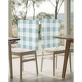 thumbnail image 4 of nqOlkjepod Aqua Plaid Chair Covers Set of 8, Decorative Chair Back Cover, Spring Summer Farmhouse Buffalo Checkered Dining Room Chair Slipcovers Removable Chair Protectors Covers for Party Banquet, 4 of 7