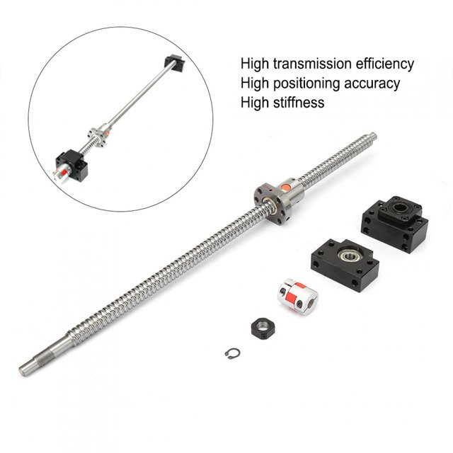 Stainless Steel Locknut Ball Screw Set, 500mm SFU1605 Ball Screw, Collar For 3D Printer Stepper Motor Rails Industrial Automation Devices Engraving Machine