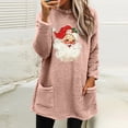 thumbnail image 2 of IROINNID Christmas Pullover for Women Crewneck Thermal Pullover Winter Loose Fit Print Warm Tops Long Sleeve Blouse Sweatshirt,Pink, 2 of 6