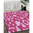 thumbnail image 3 of Ahgly Company Machine Washable Indoor Square Transitional Violet Purple Area Rugs, 5' Square, 3 of 7
