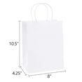 thumbnail image 2 of Bagdream Bolsas De Regalo 8X4.25X10.5 100 Piezas Bolsas De Papel Kraft Con Asas Bolsas De Regalo Blancas A Granel Compras Medianas Mercancía Al Por Menor Bolsas De Regalo Para Fiestas De Bodas Bolsas, 2 of 6