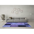 thumbnail image 3 of Ahgly Company Indoor Square Patchwork Blue Transitional Area Rugs, 5' Square, 3 of 4