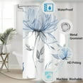 thumbnail image 3 of Blue Grey Watercolor Floral Shower Curtain, Flower Leaves Minimalist Aesthetic Art for Bathroom Decor, Waterproof Polyester with 12 Hooks,72x72 in, 3 of 7