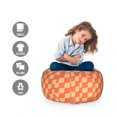 thumbnail image 2 of Orange Storage Toy Bag Chair, Abstract Repeating Diagonal Wavy Line Pattern Retro Style Ornament, Stuffed Animal Organizer Washable Bag, Large Size, Burnt Orange Pale Orange, by Ambesonne, 2 of 3