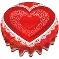 thumbnail image 3 of Valentines Day Tablecloth Round 60 inch Wrinkle Free Red Romantic Love Heart Tablecloth Suitable for Kitchen Decorantion/Indoor and Outdoor Dining Table/Party/Picnic, 3 of 6