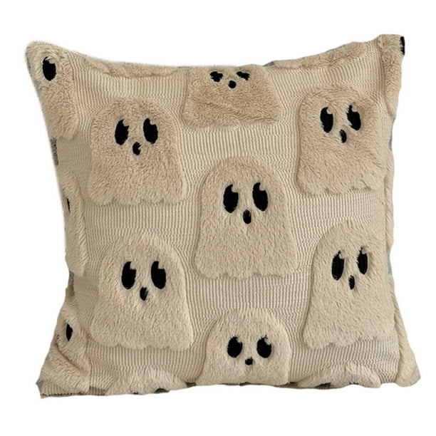 Funda De Cojín Decorativa Halloween Gho St Pl Ush 45 X 45 Cm Para Sofá De Fiesta Disponible En Blanco, Beige Y Naranja