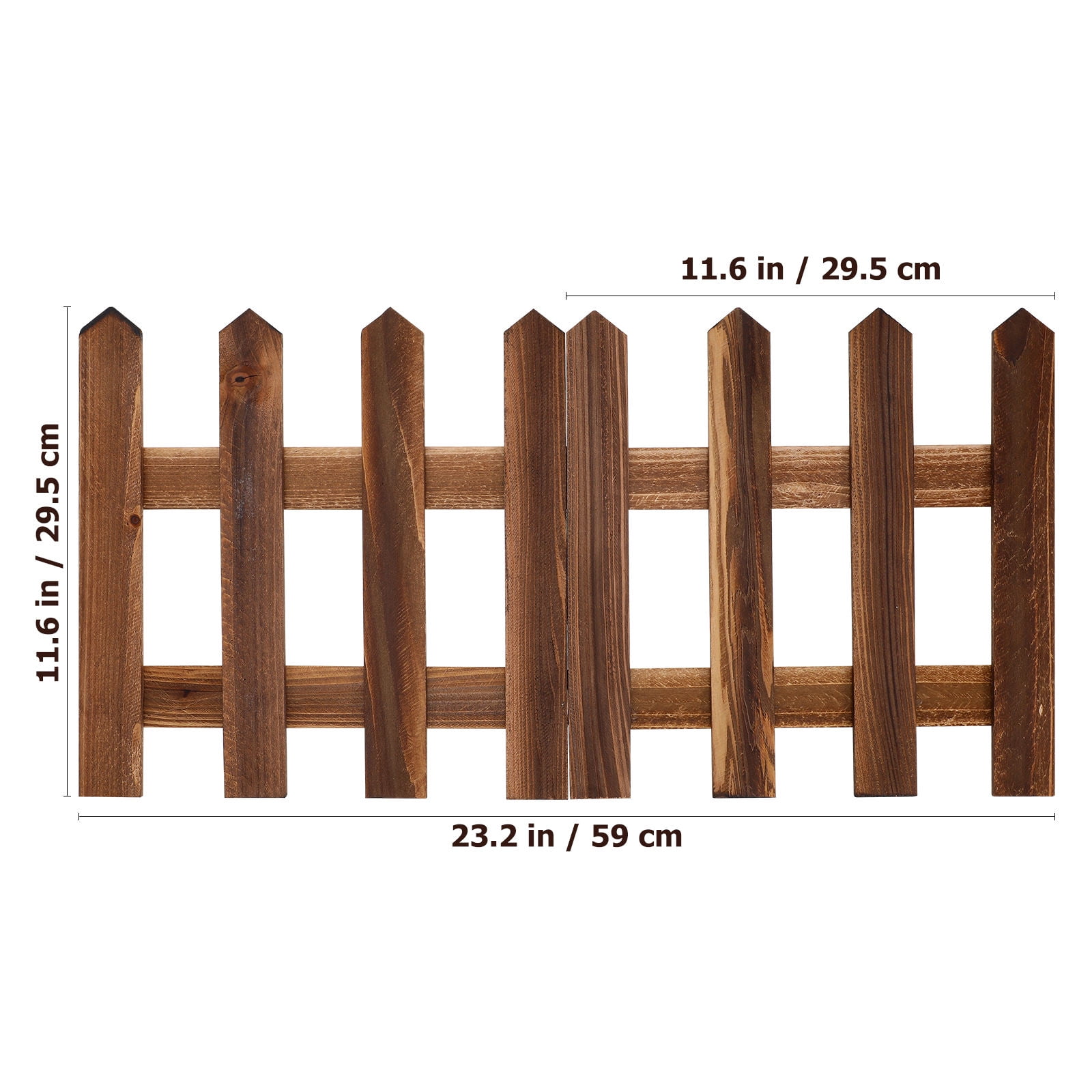 UPKOCH Decorative Picket Fence Decor Wooden Brown 1 Set 47.2x11.8x0.2in