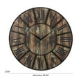 thumbnail image 4 of DecMode 36" Brown Wooden Wall Clock with Black Accents, 4 of 14