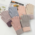 thumbnail image 5 of Guantes de invierno para mujer con pantalla táctil, guantes de punto con forro de lana cálida, puños elásticos, 5 of 5