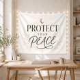 thumbnail image 5 of Protect Your Peace on Warm Ivory Field Serene Minimalist for Meditation Enthusiasts Modern Wall Art Decor Housewarming Gift Tapestry Wall Hanging for Bedroom and Living Room, 5 of 7