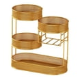 thumbnail image 1 of Cesta de frutas Rack de almacenamiento Topeador de encimeras Multifuncional Organizador de soporte de frutas modernas para sala de estar de picnic Oro, 1 of 8