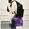 thumbnail image 6 of Insulated Lunch Bag 6L Leak-Proof Lunch Box with Shoulder Strap Multiple Pockets Lunch Tote Purple and Black Tie-dye Texture, 6 of 9