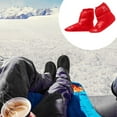thumbnail image 3 of 1 par de pantuflas portátiles de plumón de pato, cálidas y resistentes para acampar en invierno. Rojo L, 3 of 9
