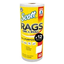 Scott Rags On A Roll 54992, All-Purpose Towels, 9.4"x11" sheets 60 Towels/Roll, 12 Rolls/Case, 720 Towels/Case