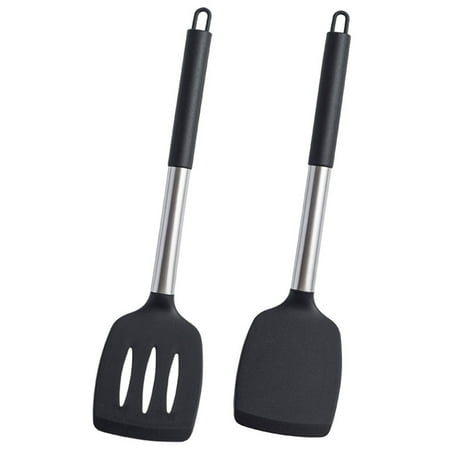 

Poseidon 2Pcs Silicone Cooking Spatulas Non Stick Heat Resistant Easy to Clean Cooking Turners Kitchen Utensils