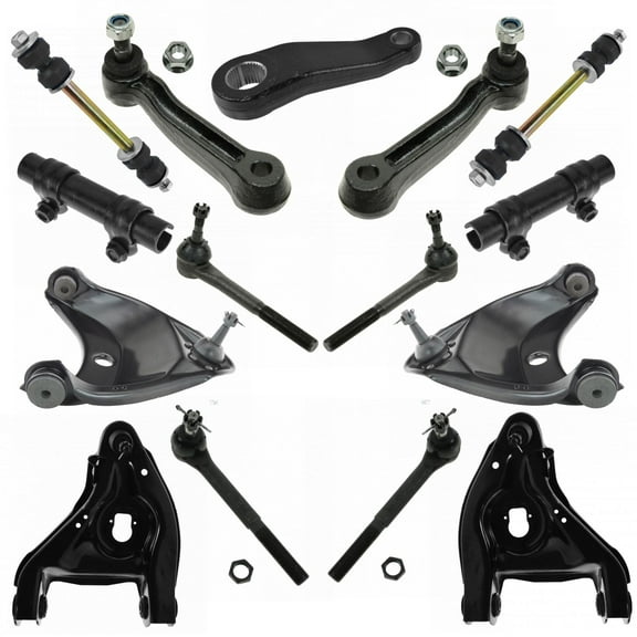 TRQ 15pc Steering Suspension Kit Idler Pitman Arms Control Arms Tie Rods PSA69971