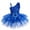 Royal Blue, variant on IBTOM CASTLE Kid Girls Sequins Flower One Shoulder Ballet Dance Dress Sleeveless Ruffle Tutu Skirted Leotard Ballerina Dancewear Outfit