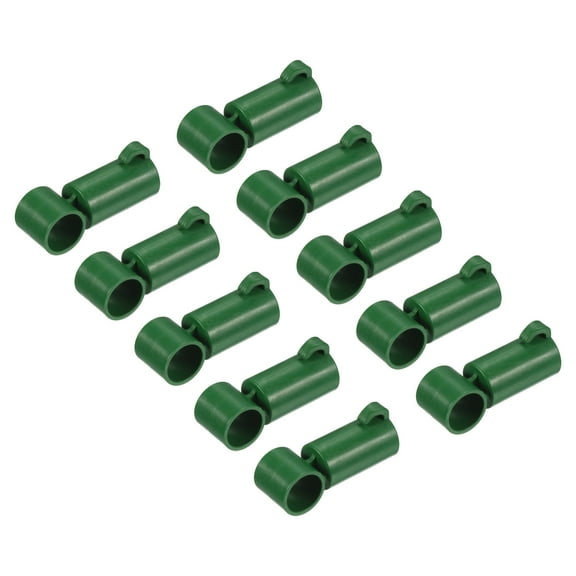 Uxcell 2.36" Long Plastic Plant Stakes Connector Clips Pipe Joint Buckle Green 10 Pack