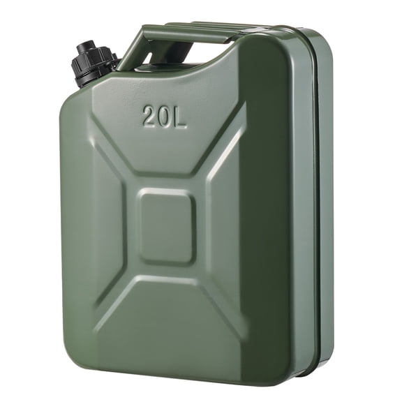 5.3 Gallon Metal Jerry Can with Spout Leakproof Gas Can for Cars Motorcycles ATV UTV Corrosion Resistant High Flow Fuel Container Green