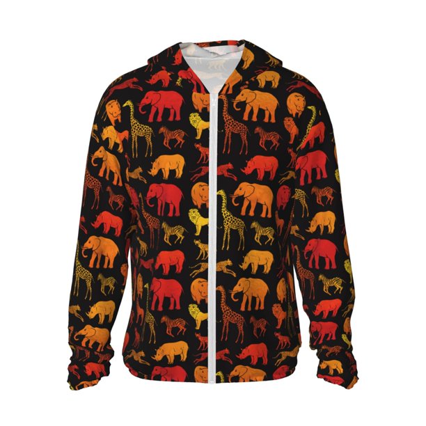 Fotbe Animal Chaqueta con Protección Solar UPF 50+ para Hombre y Mujer, Camisa con Capucha y Bolsillos-Small
