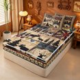 thumbnail image 2 of meiyoeat Moose Cabin Zipper Twin Comforter Sets with Fitted Sheet and 2 Pillowcases,Jungle Animal Deer Zipper Bedding Set For Boys,Red Black,Black Reversible,4pcs, 2 of 7