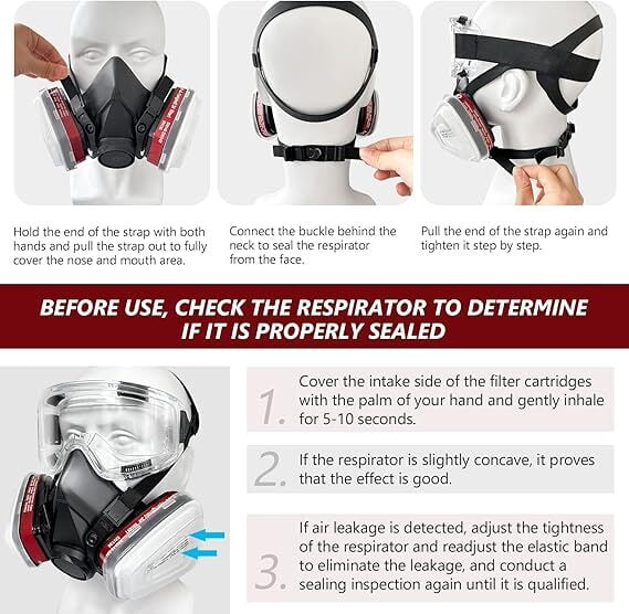 Respirator Mask, ANUNU Paint Respirator with 6001 Filters
