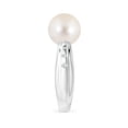 thumbnail image 3 of Angara Freshwater Cultured Pearl Ring with Flush-Set Diamonds in 14K White Gold for Women | June Birthstone Jewelry for Her, 3 of 8