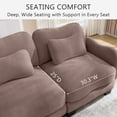 thumbnail image 5 of Hvoonc 131.5" Modular Sectional Sofa for Living Room, Sculptural Curved Chenille 4 Seater Couch with 2 Ottomans, 25" Deep Seat, Pocket Springs, Dusty Rose, 5 of 8