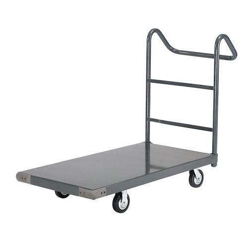 Platform Truck w/Steel Deck, 5" Rubber Casters with Ergo Handle, 60 x 30, 1400 Lb. Capacity