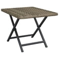thumbnail image 1 of Mesa plegable VidaXL, muebles de jardín para exteriores, poliratán, plegable, gris, patio/balcón, 1 of 7