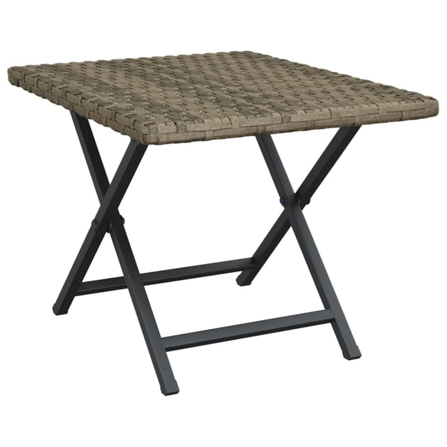Mesa plegable VidaXL, muebles de jardín para exteriores, poliratán, plegable, gris, patio/balcón
