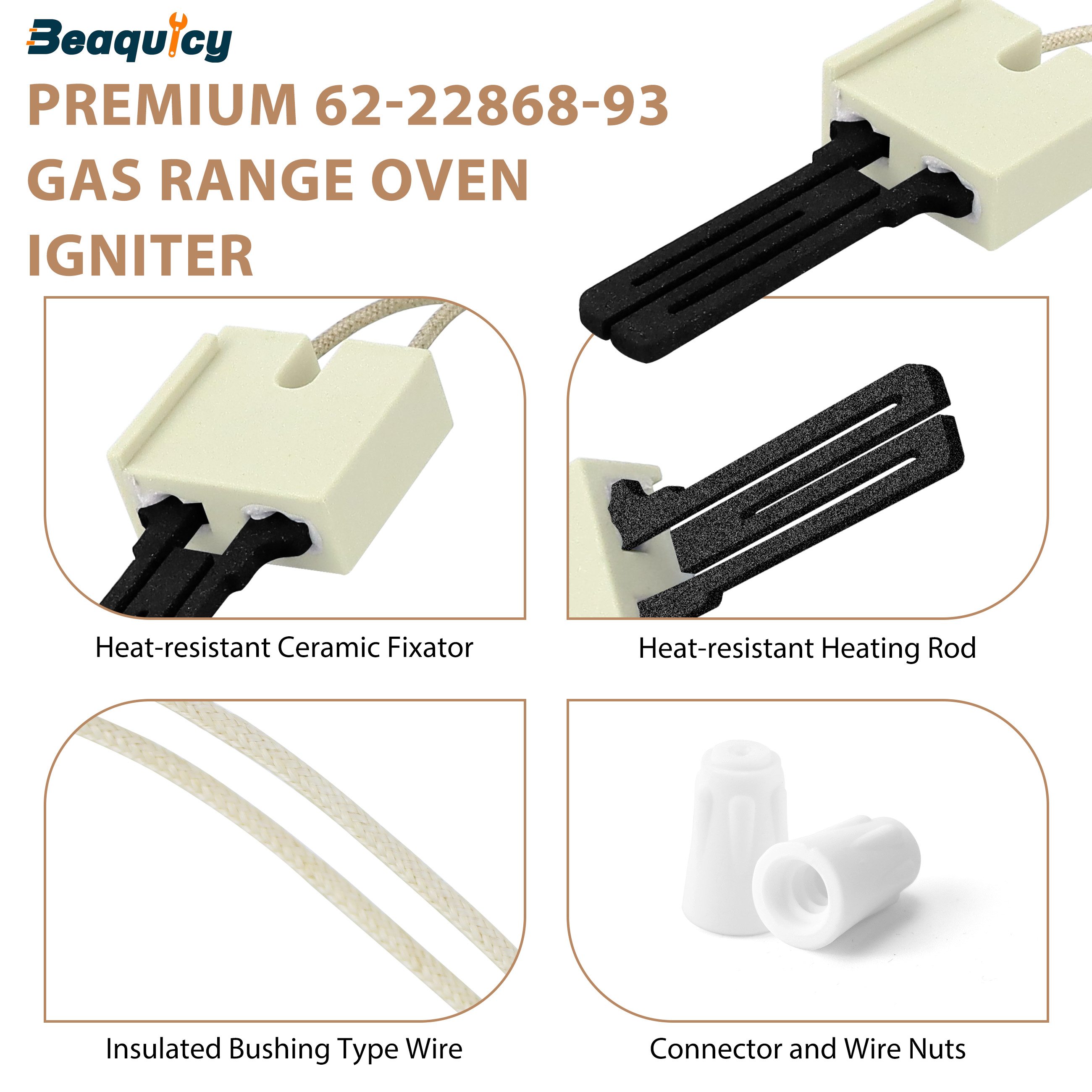 Beaquicy 62-22868-93 Furnace Ignitor Igniter Weather King 62-22868-02, 62-22868-82, 62-22868-93, 62-22441-01