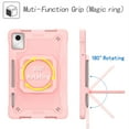 thumbnail image 3 of Dteck Kids Case for Lenovo Tab M11 11-inch TB330FU TB330XU,Heavy Duty Silicone Case Hand Grip 360°Rotatable Stand Shockproof Kickstand Cover with Shoulder Strap,Rosegold, 3 of 8