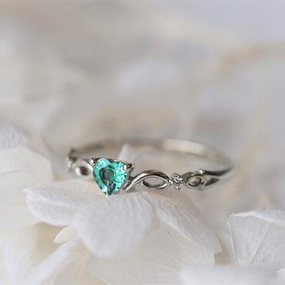 Anillo de corazón sencillo Huitan para mujer, bonitos anillos de dedo para mujer, regalo de cumpleaños romántico para novia, joyería de piedra de circón a la moda Dengxun unisex