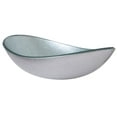 thumbnail image 2 of Novatto ARGENTO TIG-7032-8031MB Fluorescent Silver Foil Painted Glass Vessel Sink, Matte Black Pop-Up Drain, Mounting Ring, 2 of 4