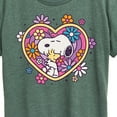 thumbnail image 3 of Peanuts - Hug Heart Flower - Women's Short Sleeve Graphic T-Shirt, 3 of 6