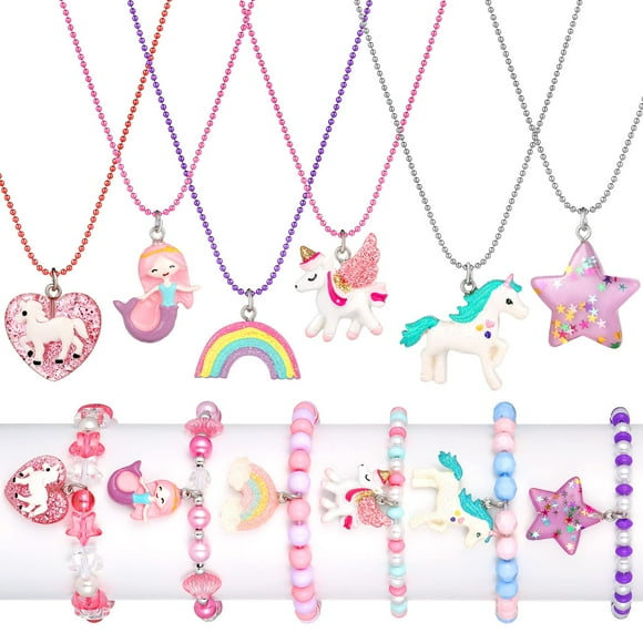 Set de joyas Bonuci, 12 unidades, collares y pulseras para niños
