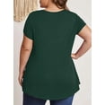 thumbnail image 3 of Womens Plus Size Tops Criss Cross V Neck Short Sleeve Summer Casual Blouses, Green-3X, 3 of 10