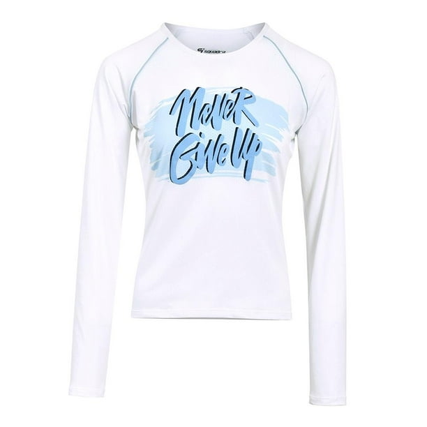 Playera Para Mujer Squadra Deportiva Manga Larga Blanco Talla M