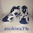 thumbnail image 5 of Ni - ke DS Men's Ni - ke AIR JORDAN 6 RETRO LOW 'Ghost Green/Seahawks' Size 10 [304401 106], 5 of 5