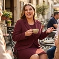 thumbnail image 4 of Agnes Orinda Plus Size School College Dress Suits for Women Two Piece Outfits Blazers Jacket and Sleeveless Dress Business Casual Suit Sets 1X Burgundy, 4 of 9