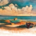 thumbnail image 3 of Calascibetta, Mike 15x15 Black Modern Framed Museum Art Print Titled - Shadow Boat II, 3 of 5