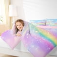 thumbnail image 4 of jejeloiu Multicolor Gradient Rainbow Queen Comforter Set,Galaxy Sky Clouds Bedding Comforter Set For Kids Reversible 3 Pieces, 4 of 8