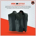 thumbnail image 5 of Daniel Smart S to 12XL Biker vest for Men Cowhide Black Leather Motorcycle Vest Unique with Scoop Collar Design, 5 of 6